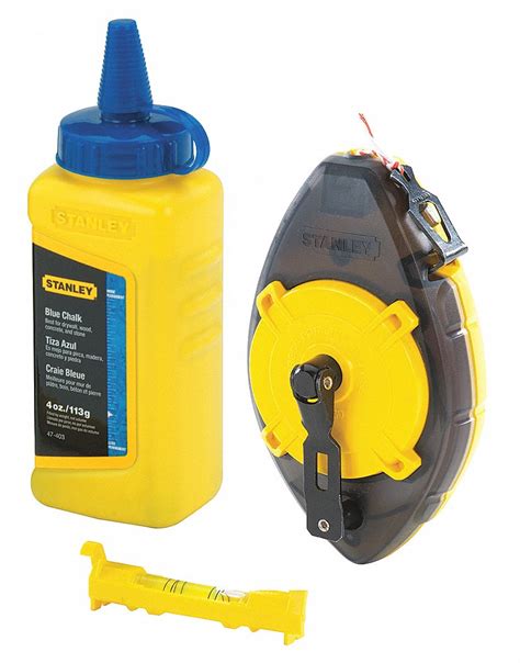 STANLEY Chalk Line Reel, 100 ft, ABS, w/Blue Chalk - 24A368|47-464 - Grainger