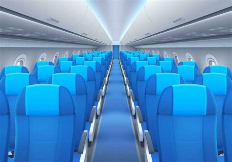 Plane or airplane cabin interior with seats 23556743 Vector Art at Vecteezy