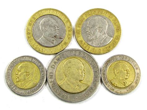 COLECTION 5 KENYAN BI METALIC COINS J 1568