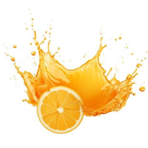 orange juice splash with orange slices on transparent background 27291698 PNG