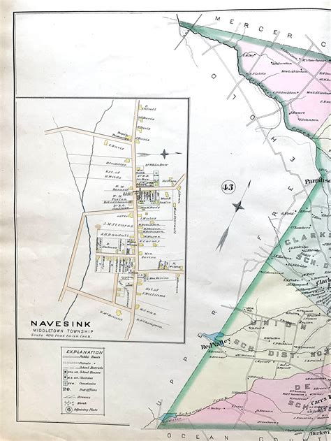 Millstone Township Map, Original 1889 Monmouth County Atlas ...