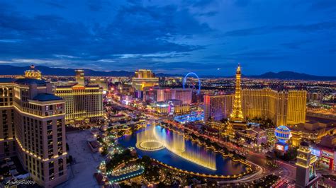 Nevada North America Fountains Of Bellagio And Surrounding Hotels View ...