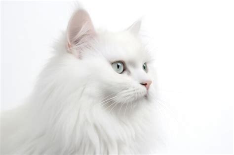 Premium AI Image | Fluffy cat on white background