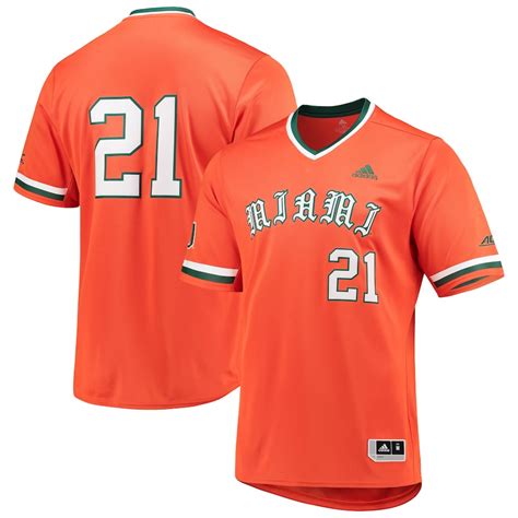 Men's adidas Orange Miami Hurricanes Replica V-Neck Baseball Jersey