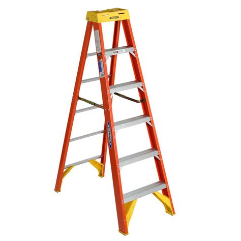 Werner 6 ft. Fiberglass Step Ladder 300 lb. Load Capacity Type IA Duty ...