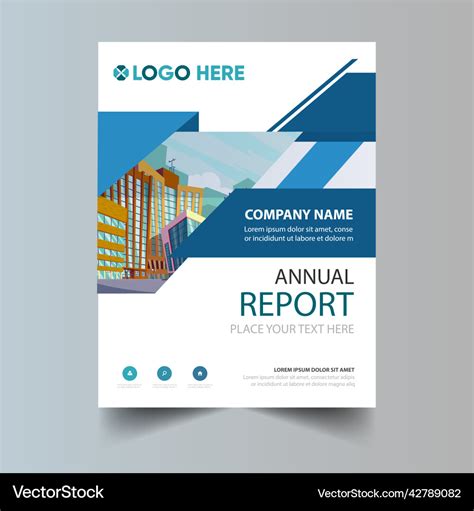 Annual report cover page design Royalty Free Vector Image