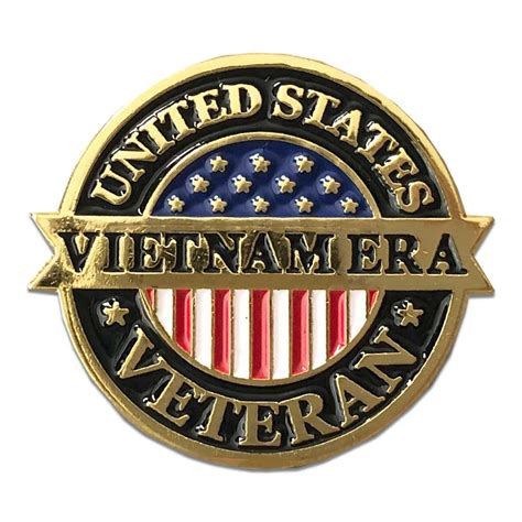 US Veteran Lapel Pin with Vietnam Era Text and Flag Graphic - Collectibles | VetFriends.com