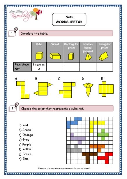 Nets Of Cube And Cuboid Worksheet - Worksheet Identifying Nets For A Cube Helping With Math ...