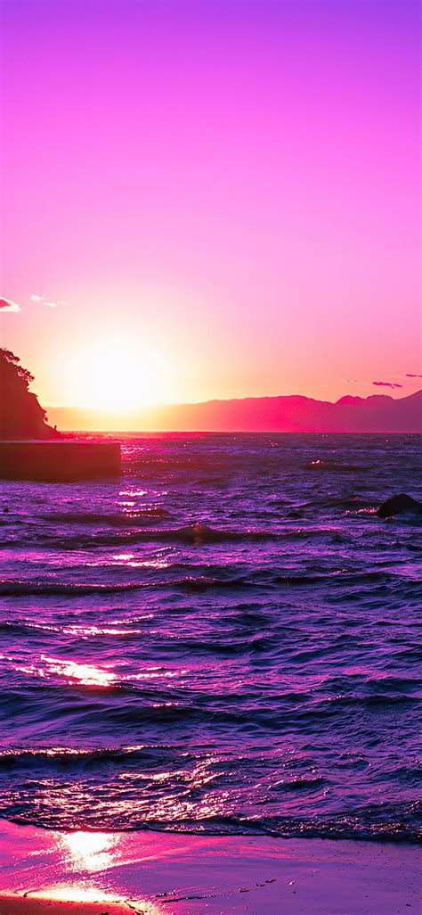 beautiful evening purple sunset 4k iPhone 11 Wallpapers Free Download