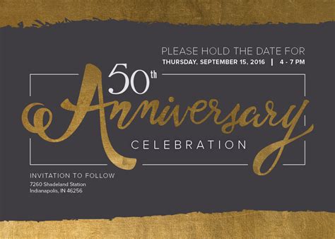 SAVE THE DATE — 50th Anniversary Client Celebration