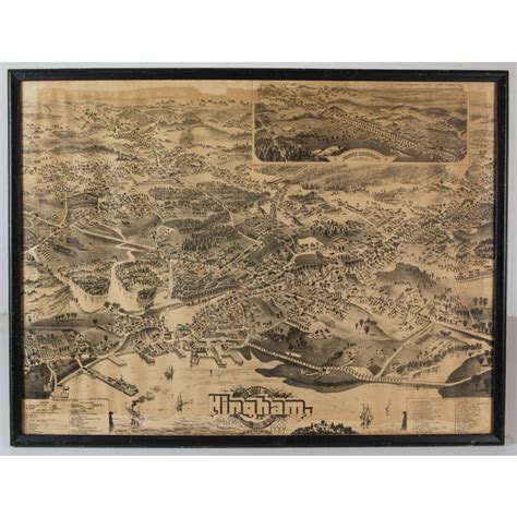 Lot 188: Framed Map of Hingham, Massachusetts – Willis Henry Auctions, Inc.