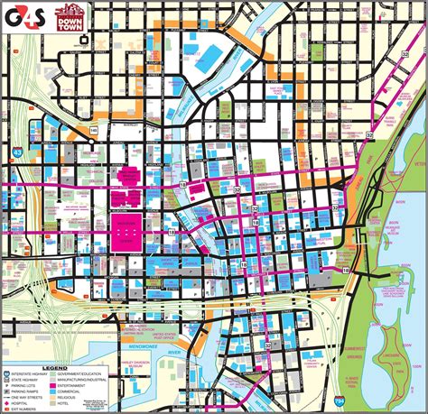 Downtown Milwaukee map - Map downtown Milwaukee (Wisconsin - USA)