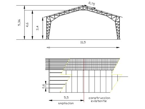 Shed structure in AutoCAD | Download CAD free (34.75 KB) | Bibliocad