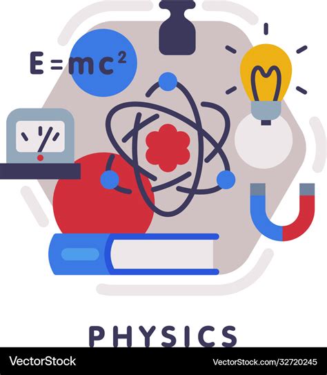 Physics school subject icon education and science Vector Image