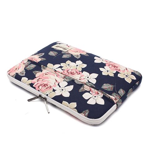 Canvaslife white rose laptop sleeve 15 inch 15 case and 15 6 laptop bag ...