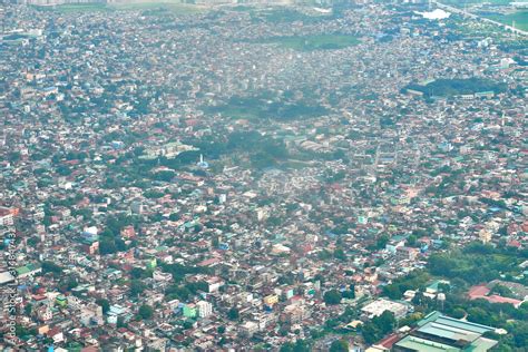 Drone view of slums in Metro Manila - Philippines Stock Photo | Adobe Stock