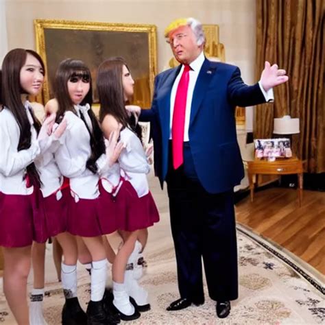 donald trump talks to anime girls, professional photo | Stable ...