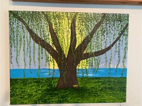 Weeping Willow Tree Acrylic Painting 11x14 | Etsy