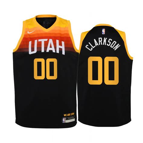 Men's Utah Jazz #00 Jordan Clarkson 2019-20 City Orange Jersey | Shopee ...