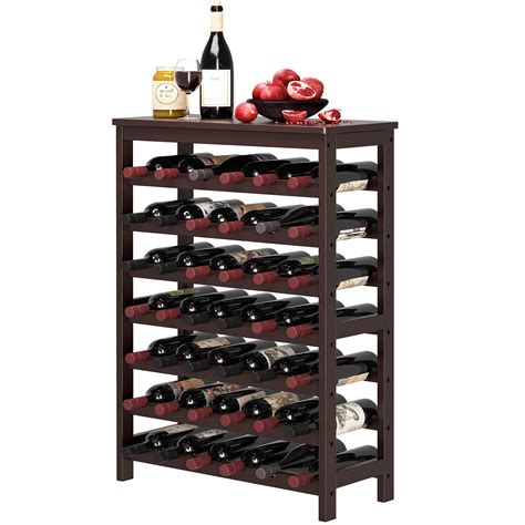 42-Bottle Wine Rack Free Standing Floor | SONGMICS