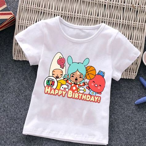 2022 Toca Life World T-shirt summer guys girls children's print short-sleeved Toca Boca children ...