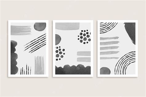 Premium Vector | Grey abstract watercolor cover collection