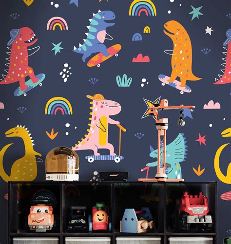 Removable Dudes Dinosaur Wallpaper | Boys Nursery Wallpaper | Kids ...