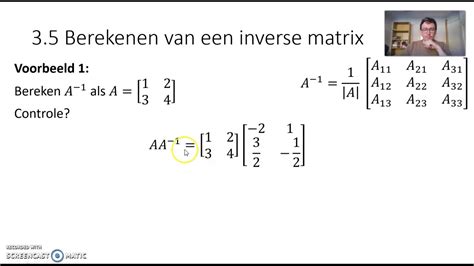 Inverse matrix berekenen m.b.v. determinant - YouTube