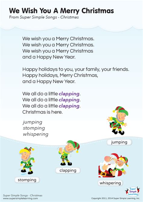 We Wish You A Merry Christmas Lyrics Poster - Super Simple