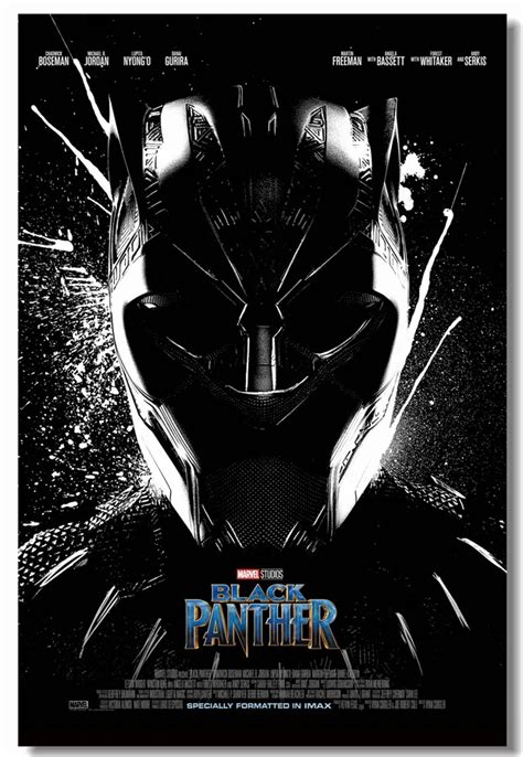 Custom Canvas Wall Decals Marvel Black Panther Poster Black Panther ...