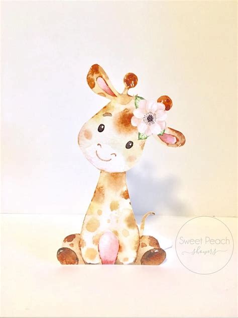 GIRL Safari Baby Shower Decor Stand up Jungle Zoo Animals - Etsy | Baby shower giraffe, Baby ...