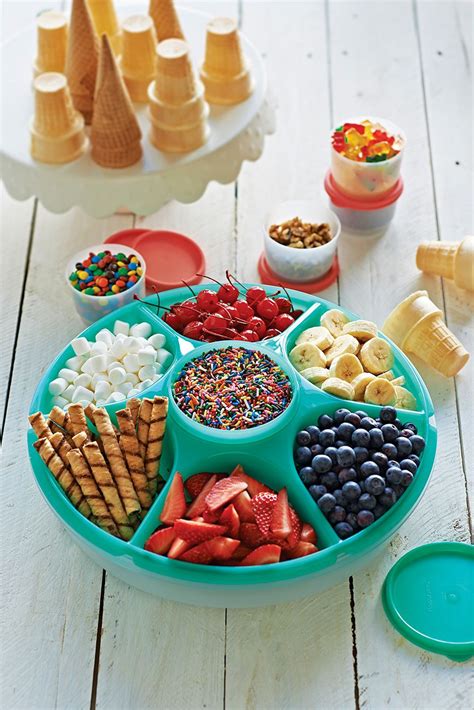 Serving Center® Set. | Sundae party, Ice cream birthday party, Party snacks