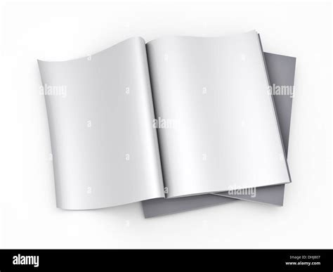 Magazine blank page template - isolated on white background Stock Photo ...