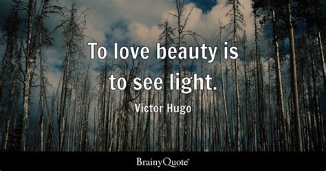 To love beauty is to see light. - Victor Hugo - BrainyQuote