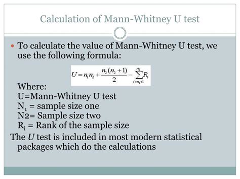 PPT - Non-parametric tests –Mann-Whitney U test PowerPoint Presentation ...