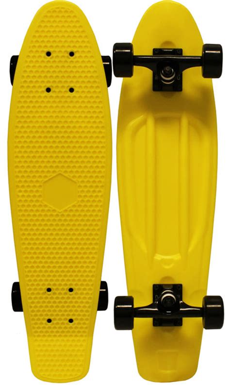 28 in Yellow Plastic Skateboard - Retro Cruiser 70's Banana Board Style | eBay