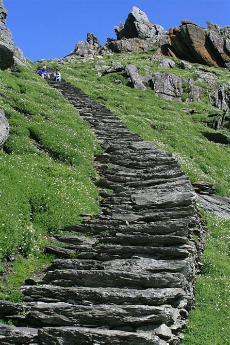 Winding stone stairs