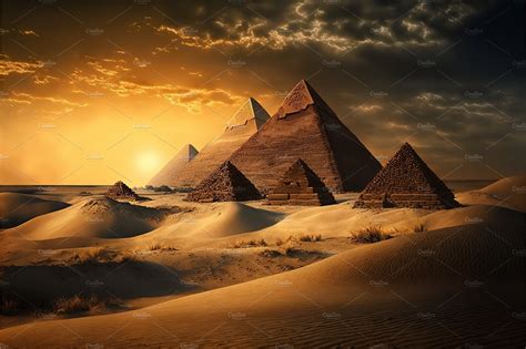 Pyramids at sunset, Cairo, Egypt – MasterBundles