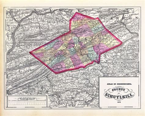 1872 Map of Schuylkill County Pennsylvania - Etsy nel 2024