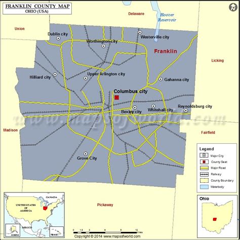 Franklin County Map, Franklin County Ohio