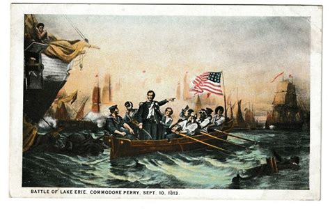 Unused Postcard Painting of Battle of Lake Erie Commodore Perry ...