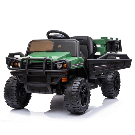 Electric Vehicles for Kids, 12V Ride on Cars with Trailer, Remote Control Ride on Truck Car with ...