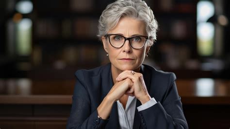 Premium Photo | Portrait of a confident middle ages woman lawyer in front of her work office ...