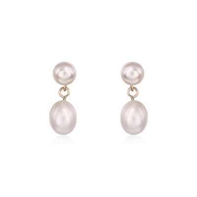 9ct Yellow Gold Pearl Drop Earrings – G Collins & Sons