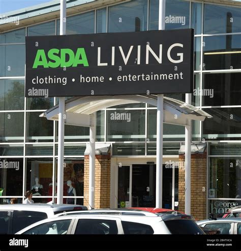 LLANTRISANT, WALES - MAY 2018: Large sign above the entrance to an ASDA Living store on an out ...