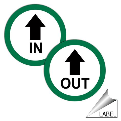 In Out Label LABEL-CIRCLE-127-129 Enter and Exit Set