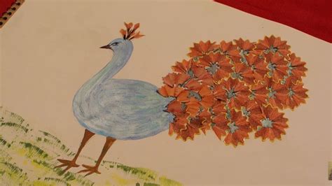 Peacock Pencil Shavings Art, Craft for Kids