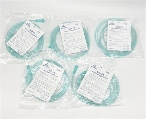 MSS 5-Pack Soft Nasal Oxygen Cannulas - Adult, 7ft Tubing, Comfort Fit, Green | eBay