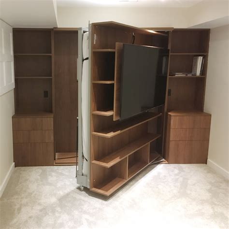 Compatto TV: Revolving Bookshelf & TV Murphy Bed | Expand Furniture ...