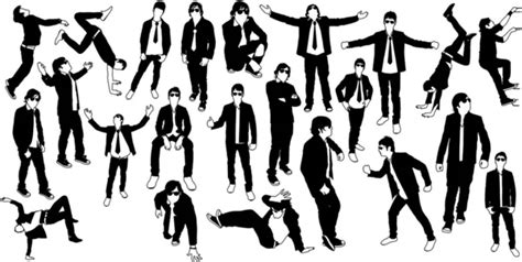 Human action silhouettes | Human Action Silhouettes — Stock Vector ...